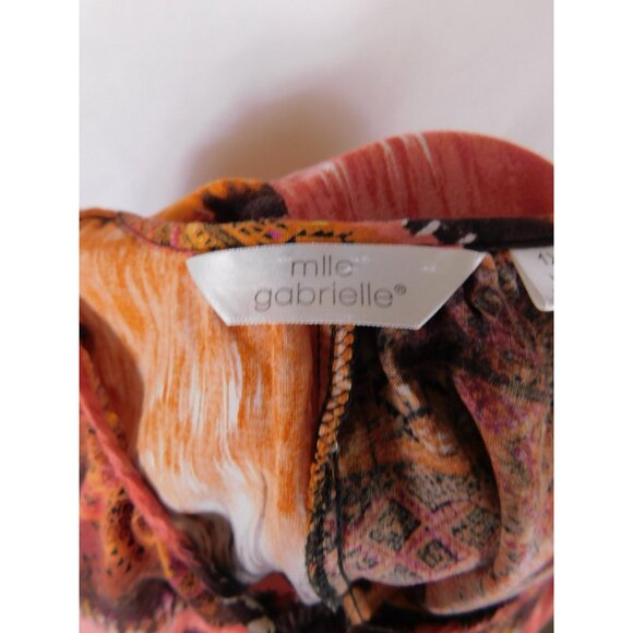 Mlle Gabrielle Dress Womens 1X Orange Boho Maxi Sleeveless Tassel Tie Dye Print - Picture 10 of 12